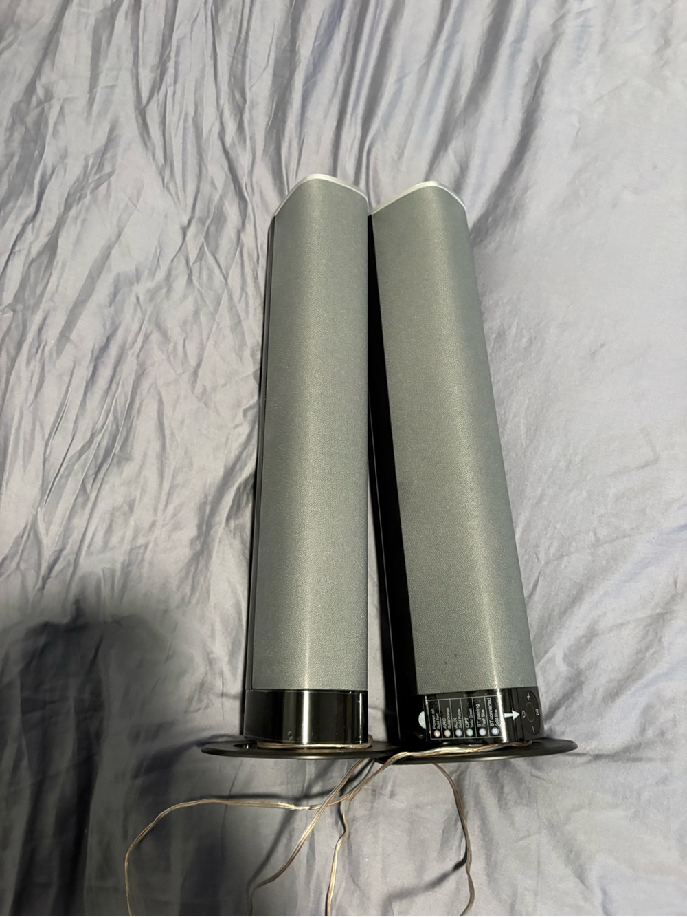 Gray Dual Tower Portable Speakers - Unbranded